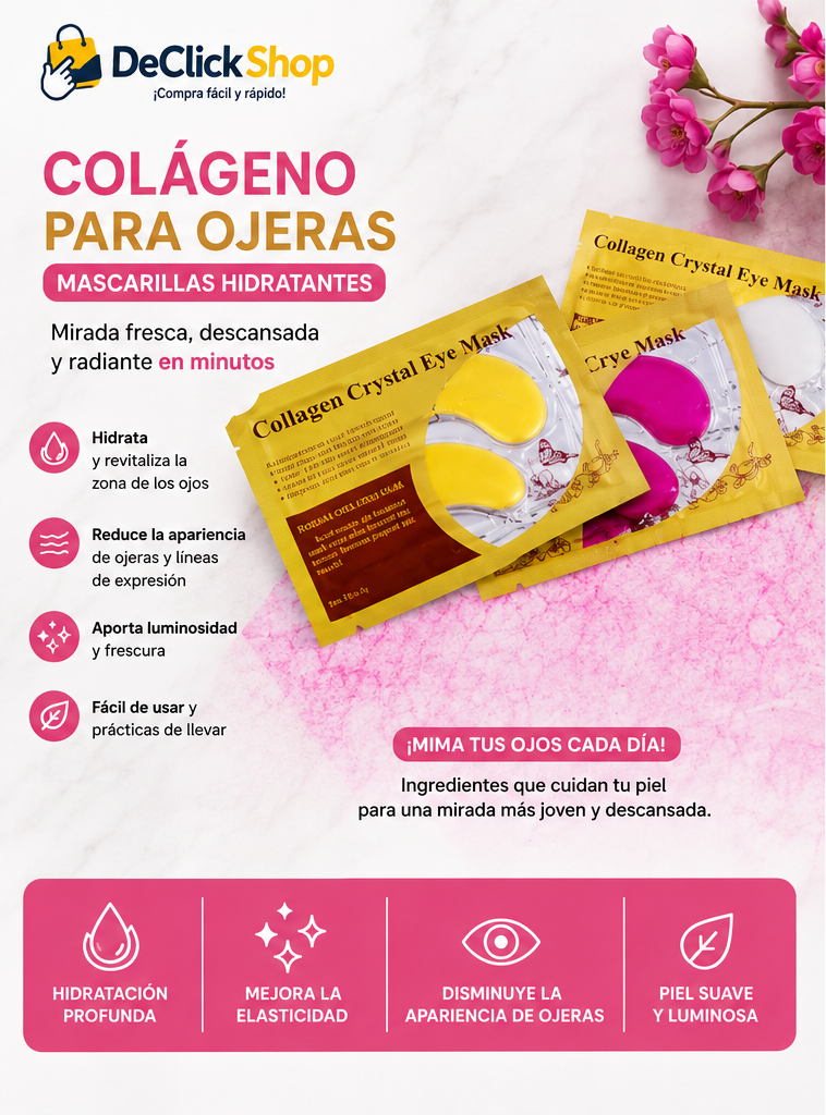 Mascarillas de Colágeno para Ojeras BIOAQUA – Hidratación y Frescura para la Zona de los Ojos