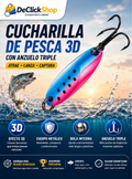Cucharilla de Pesca 3D con Anzuelo Triple – Señuelo Metálico para Agua Dulce y Salada