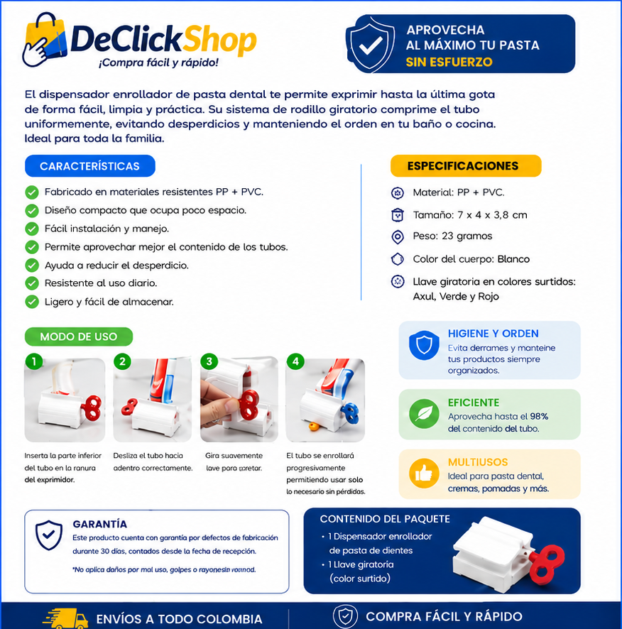 Exprimidor Giratorio Multiusos para Tubos – Aprovecha Hasta la Última Gota