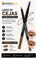 Lápiz de Cejas 2 en 1 con Cepillo – Definición Natural y Relleno Preciso