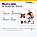 Masajeador Eléctrico de Hombros y Cuello con Calor, Vibración y Batería Recargable