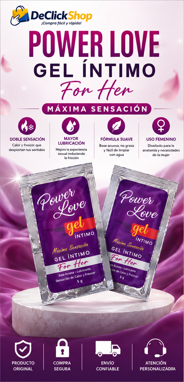 Power Love Gel Íntimo Femenino 5 g – Doble Sensación Cálida y Refrescante