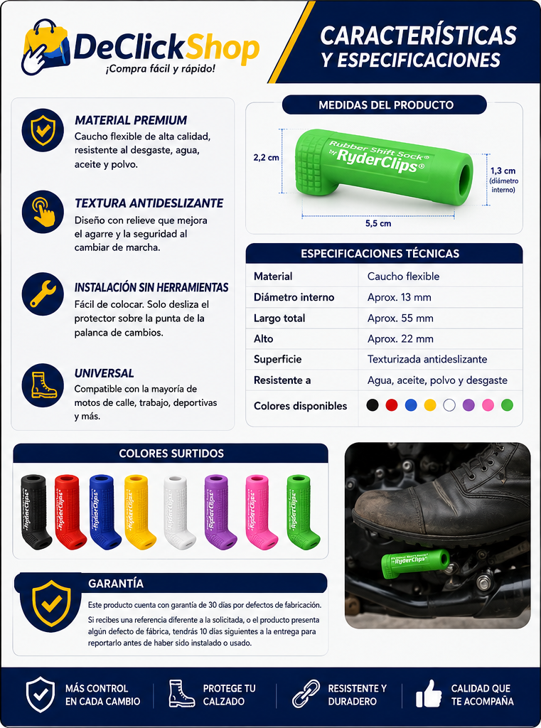 Protector Antideslizante para Palanca de Cambios de Moto