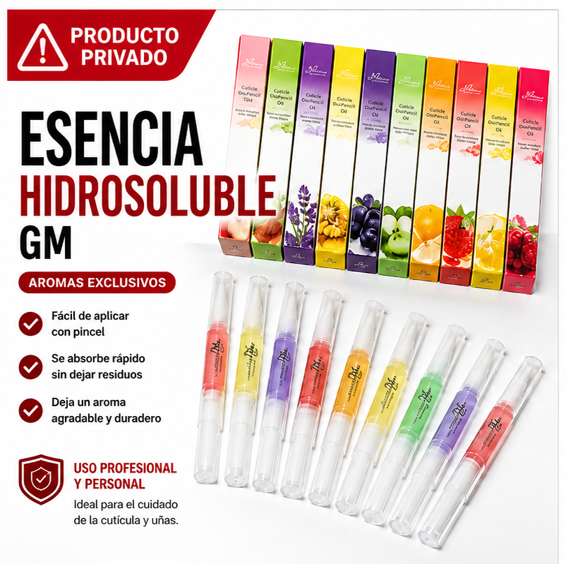 Esencia Hidrosoluble para Cutícula GM – Lápiz Aplicador Hidratante para Uñas