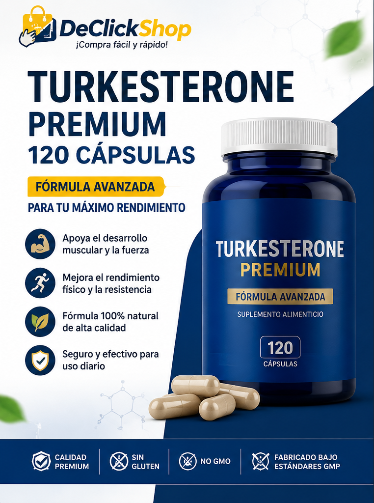 Turkesterone Premium 120 Cápsulas – Suplemento Deportivo para Rendimiento y Fuerza