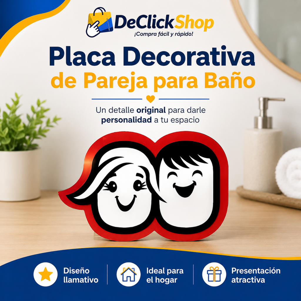 Placa Decorativa de Pareja para Baño