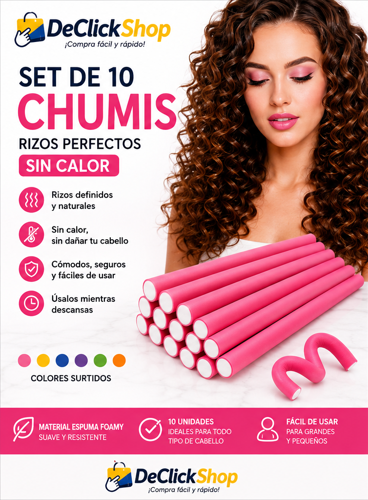 Kit de 10 Rulos Flexibles sin Calor para Rizos – Chumis