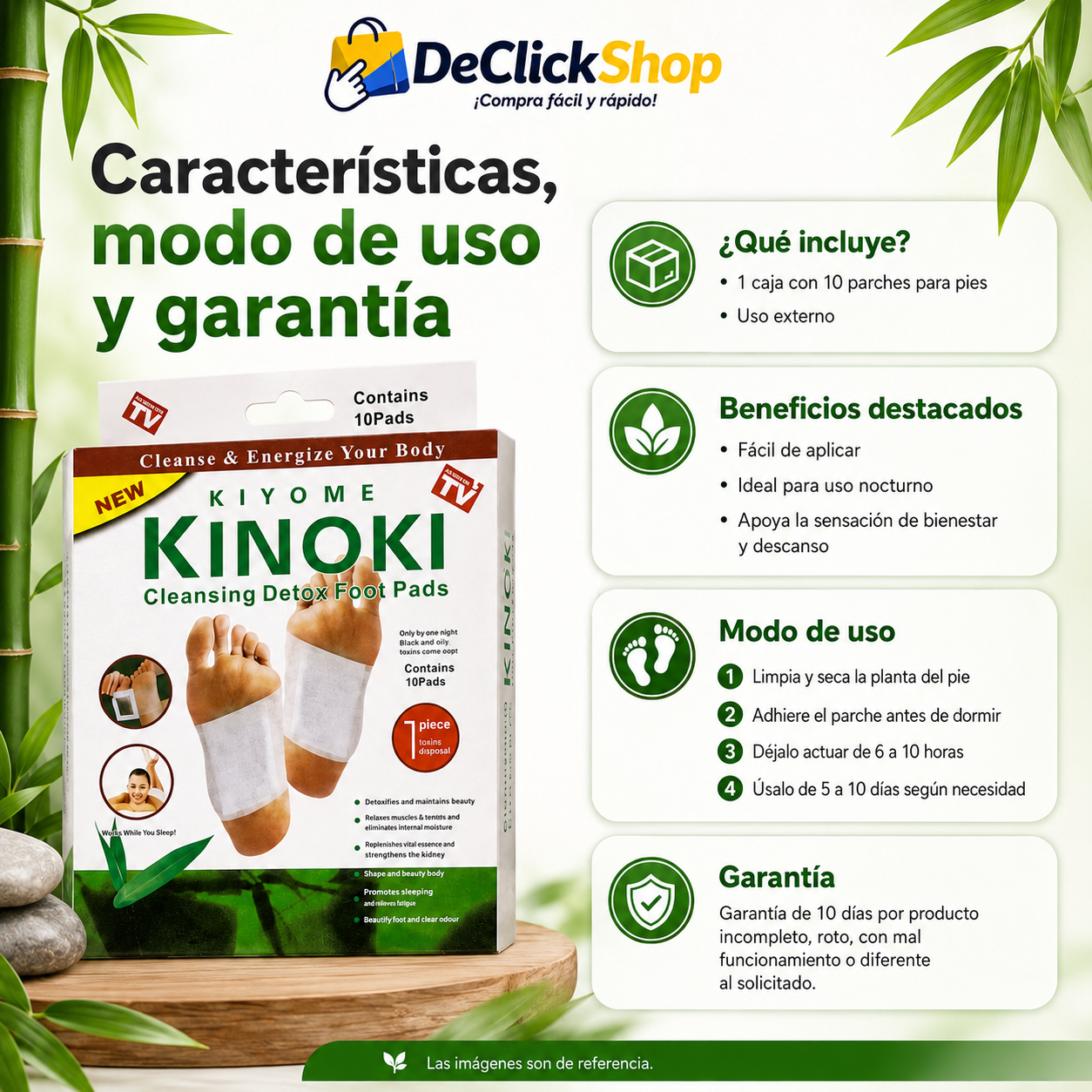 Parche Detox Kinoki para Pies – Caja x 10 Unidades
