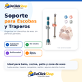 Soporte Adhesivo de Pared para Escobas, Traperos y Utensilios