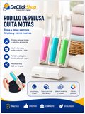 Rodillo Quita Pelusas Reutilizable Plegable para Ropa, Sofás y Mascotas
