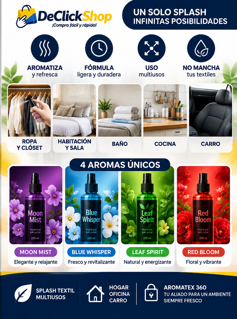 Aromatex 360 – Splash Textil Multiusos para Hogar y Carro