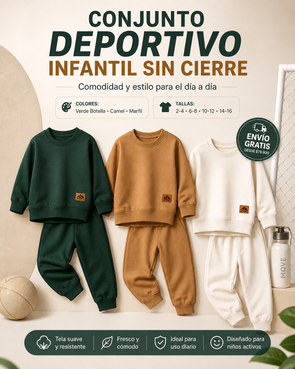 Conjunto Deportivo Infantil Sin Cierre