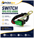 Switch Universal para Pito de Moto con Botón Verde y Soporte Metálico