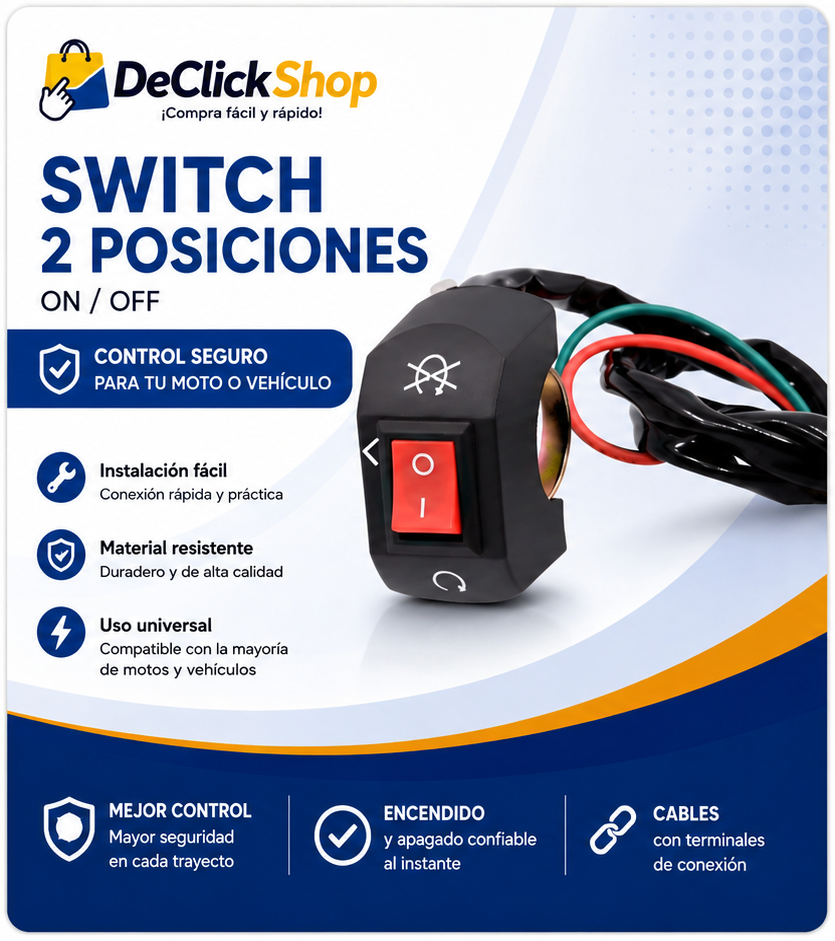 Switch Universal ON/OFF de 2 Posiciones para Moto