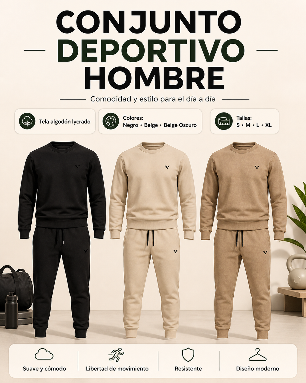 Conjunto Deportivo Hombre en Algodón Lycra