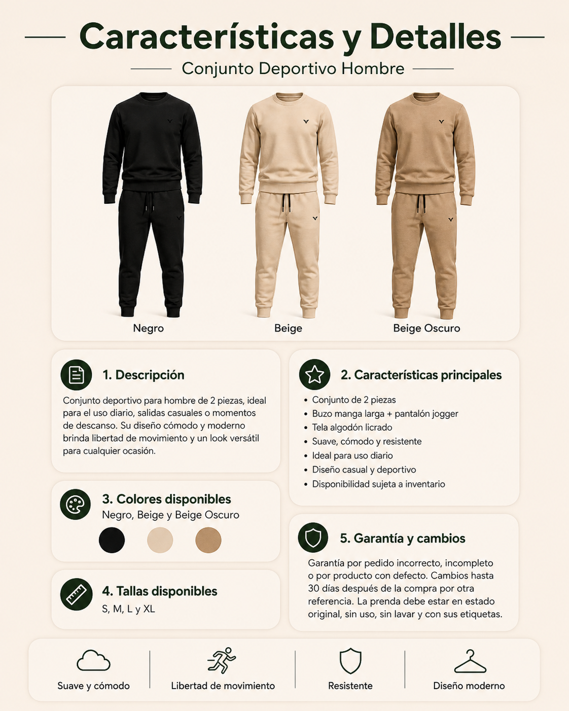 Conjunto Deportivo Hombre en Algodón Lycra