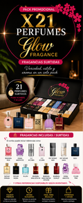 Pack Promocional x21 Perfumes Glow Fragance – Fragancias Surtidas para Hombre y Mujer