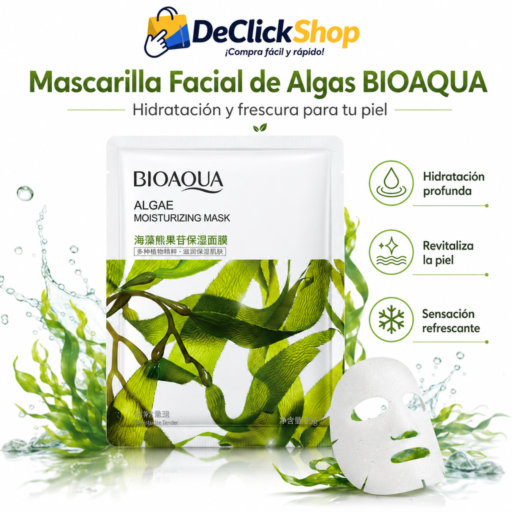 Mascarilla Facial Hidratante de Algas BIOAQUA – Piel Fresca, Suave y Revitalizada