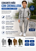 Conjunto Deportivo Infantil con Cremallera – Chaqueta y Pantalón en Tela Aruba