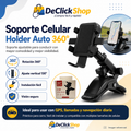 Soporte Celular para Carro 360° Ajustable – Holder para Auto con Base de Sujeción