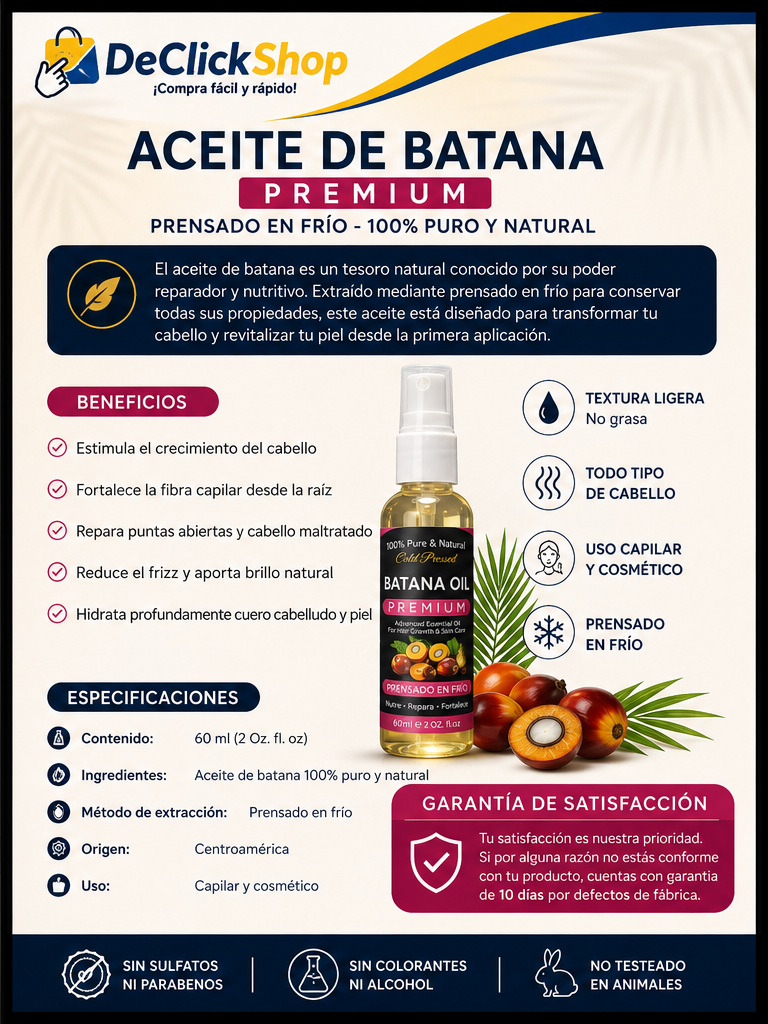 Aceite de Batana Premium Prensado en Frío 60 ml