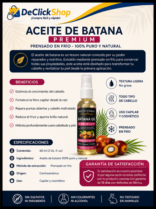 Aceite de Batana Premium Prensado en Frío 60 ml
