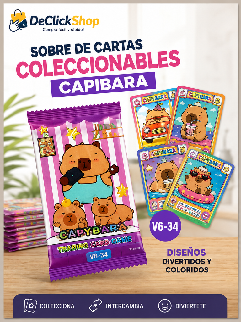 Sobre de Cartas Coleccionables Capibara x12 – Diseños Sorpresa V6-34