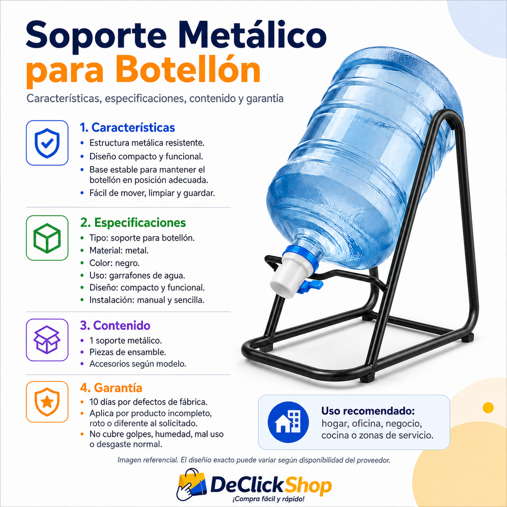 Soporte Metálico para Botellón de Agua – Base Resistente y Compacta