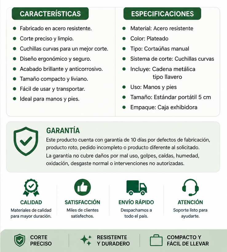 Cortauñas Grande 211 – Corte Preciso para Manos y Pies