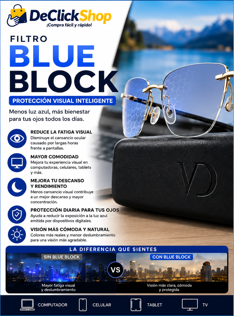 Gafas Blue Block con Filtro de Luz Azul para Pantallas