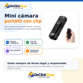 Mini Cámara Portátil con Clip para Grabación Personal y Monitoreo Autorizado