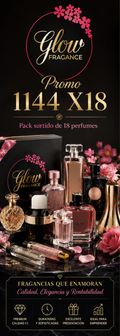 Pack x18 Perfumes Glow Fragance 1144 – Fragancias Surtidas para Hombre y Mujer