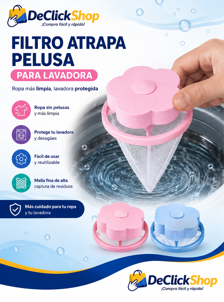 Filtro Atrapa Pelusa Reutilizable para Lavadora