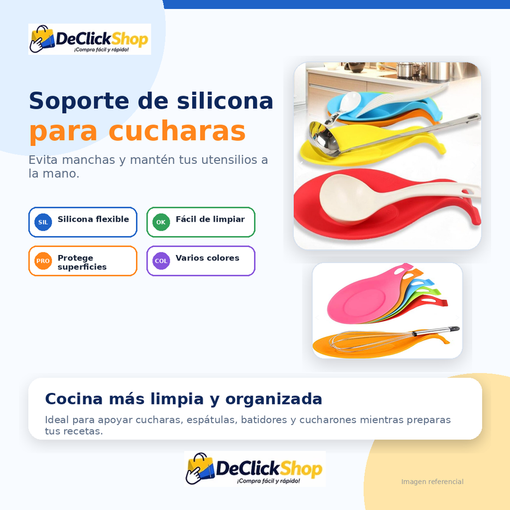 Soporte de Silicona para Cucharas y Utensilios de Cocina