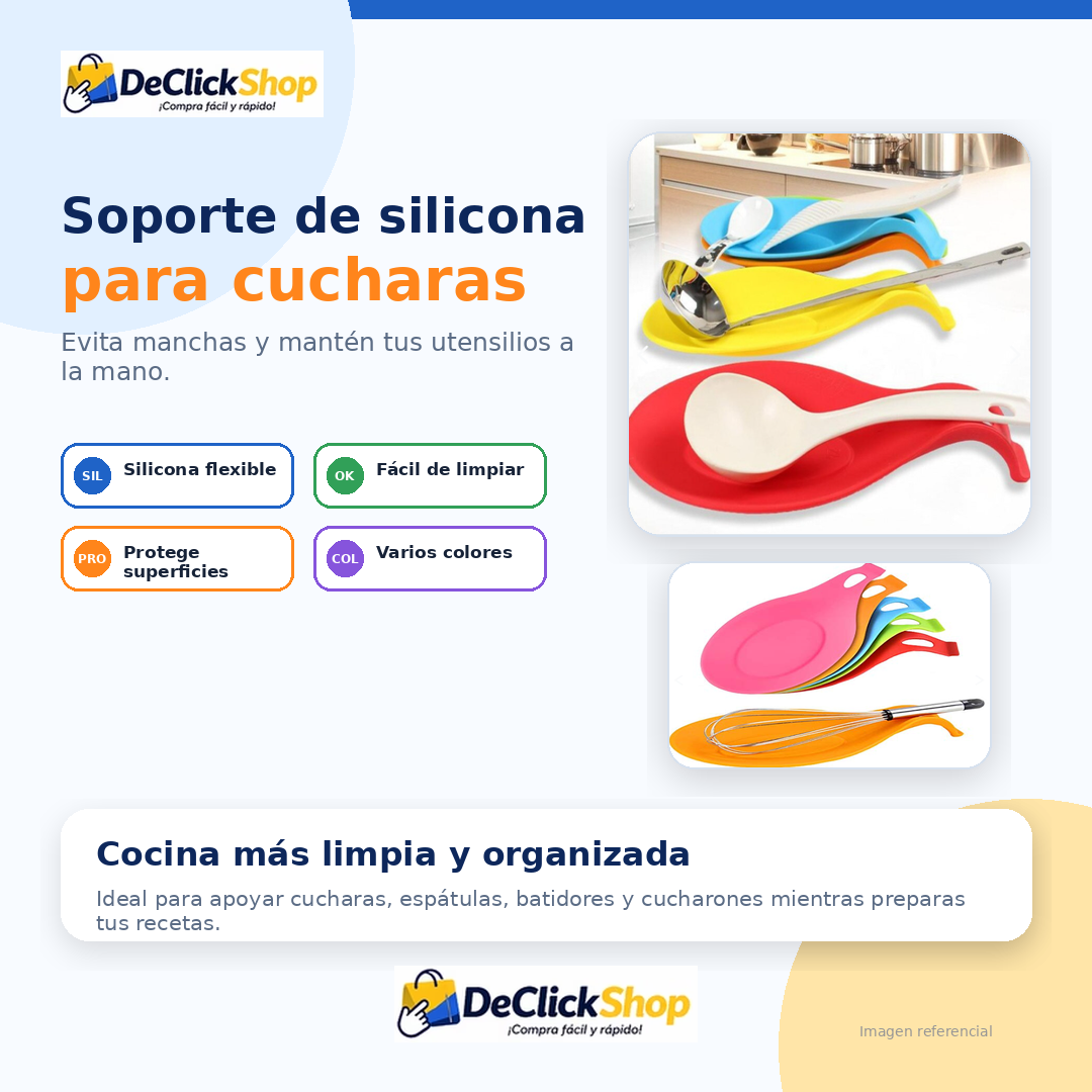 Soporte de Silicona para Cucharas y Utensilios de Cocina