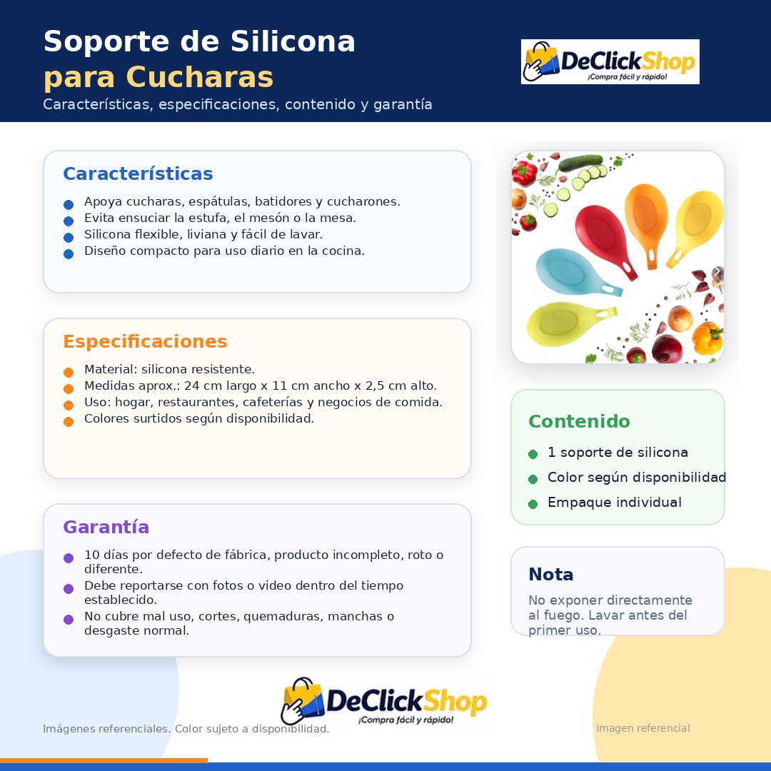 Soporte de Silicona para Cucharas y Utensilios de Cocina