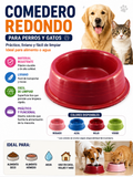 Comedero Redondo Plástico para Perros y Gatos – Liviano, Práctico y Fácil de Limpiar