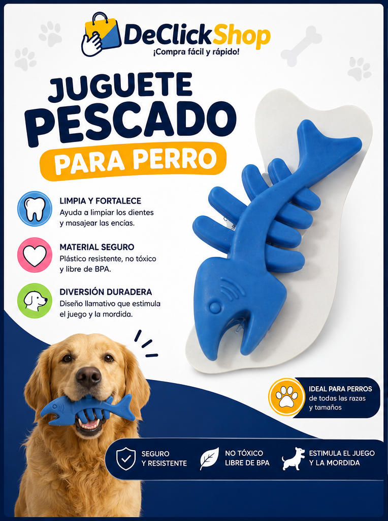 Juguete Mordedor en Forma de Espina de Pescado para Perro