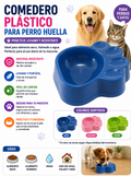 Comedero Plástico en Forma de Huella para Perros y Gatos – Plato para Alimento y Agua