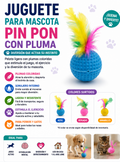 Juguete Pin Pon con Pluma para Mascotas – Pelota Sonajera para Perros y Gatos