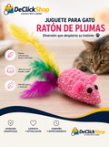 Juguete Ratón con Plumas para Gato – Estimula su Instinto de Caza