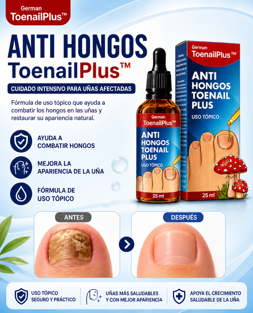 Aceite Antihongos para Uñas ToenailPlus 10 ml – Uso Tópico con Gotero