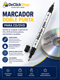 Marcador Doble Punta para CD y DVD – Tinta Negra
