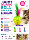 Juguete Interactivo Bola Sonajera con Plumas para Gatos y Mascotas