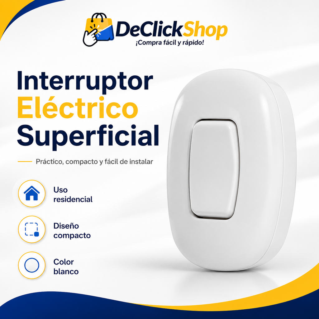 Interruptor Eléctrico Superficial Blanco Individual
