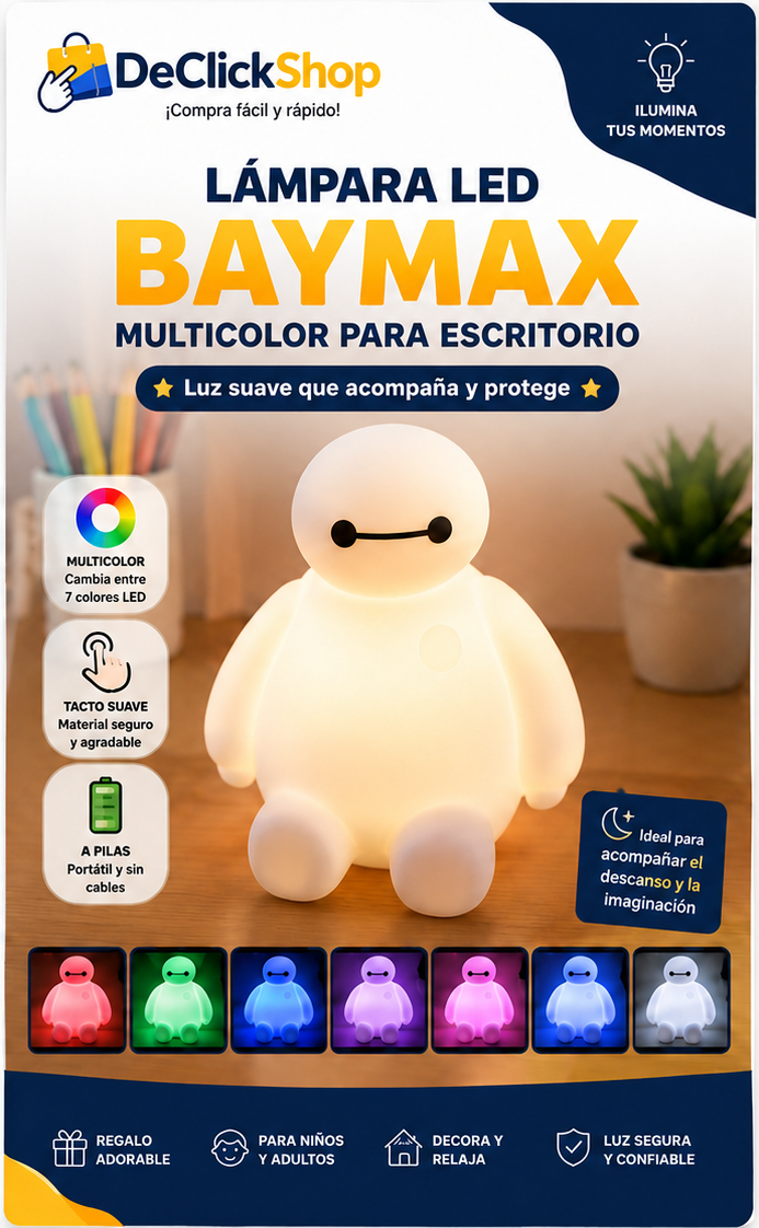 Lámpara LED Multicolor Baymax Mini para Escritorio y Habitación