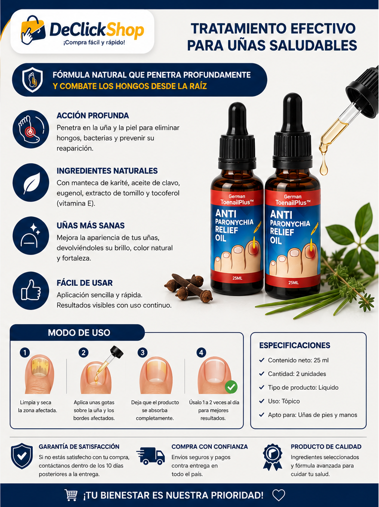 Tratamiento Antihongos para Uñas German ToenailPlus x2 – Aceite Tópico para Manos y Pies