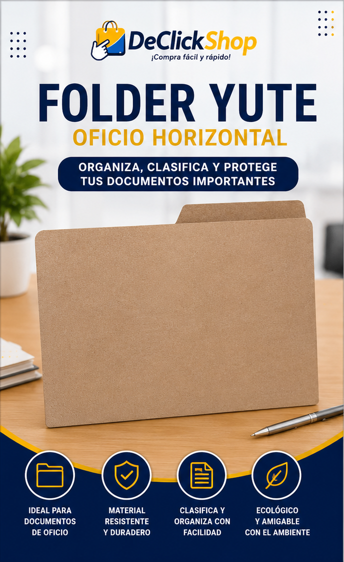 Carpeta Folder de Yute Horizontal Tamaño Oficio