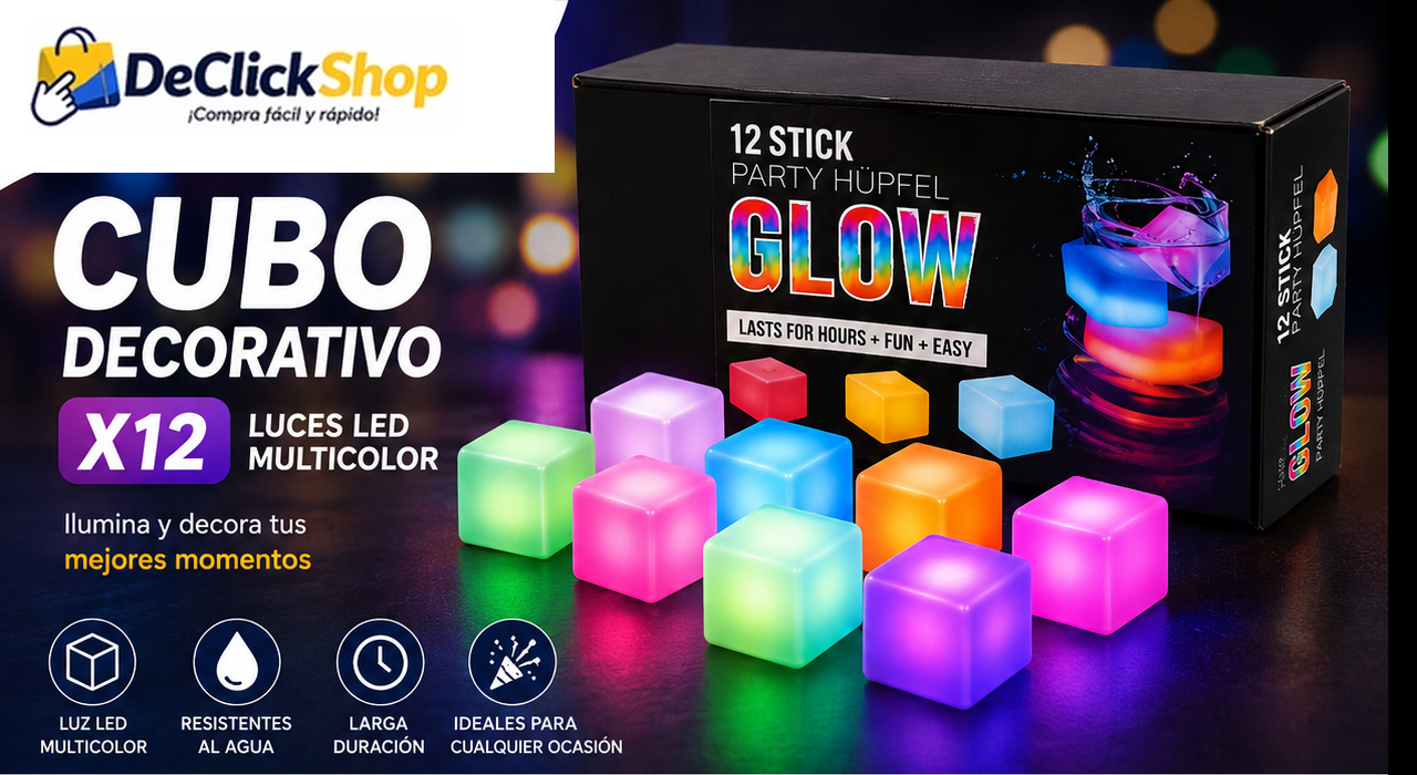 Cubos Luminosos Decorativos para Fiestas – Set x12