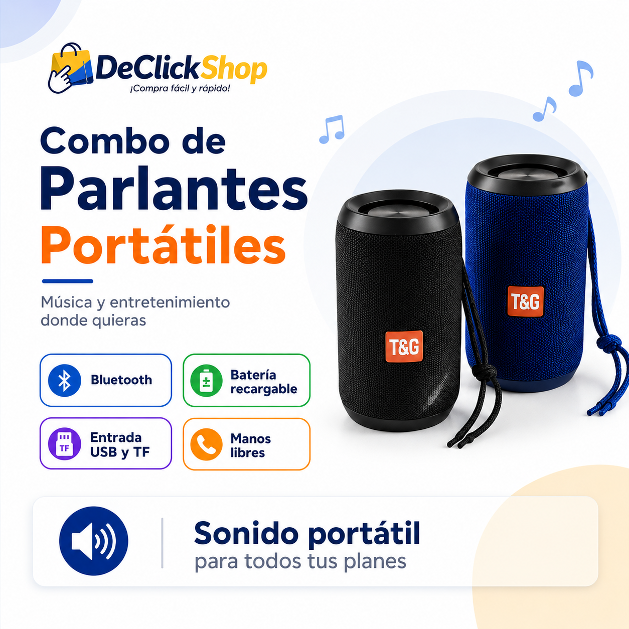 Combo de Parlante Portátil para Música y Entretenimiento